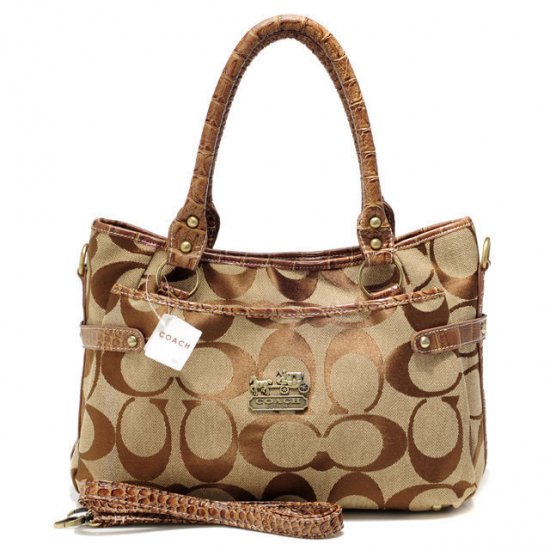 Coach Logo Monogram Small Brown Satchels BKU | Women - Click Image to Close